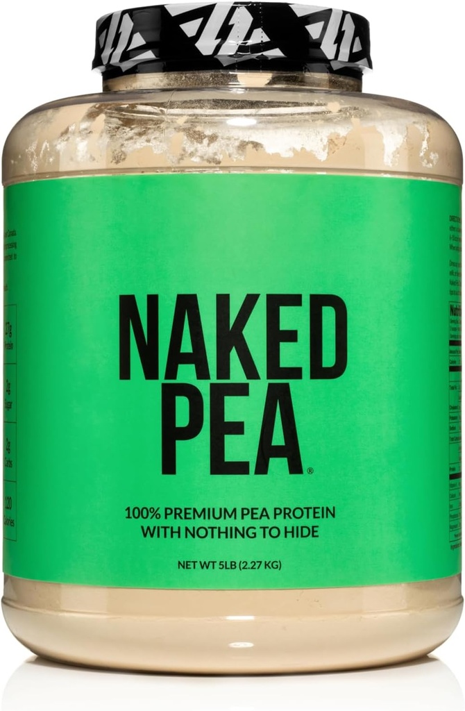NAKED Pea - 5LB 100% Pea Protein Powder fra nordamerikanske gårde - Unflavored Vegan Pea Protein Isolate - Plant Protein Powder, Let at synliggøre - 76 Serveringer