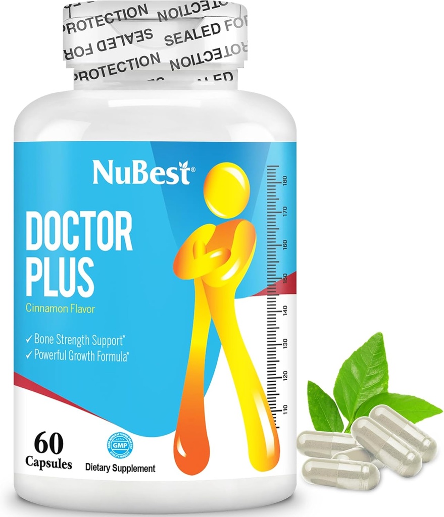 NuBest Doctor Plus med calcium, D3- vitamin, vitamin K2 (MK7), Magnesiumkapsler til ben Styrke, sunde knogler, Immunitet, Calcium Max Absorption for alder 10 + 10; 60 kapsler 124; 1 måned Tilgang