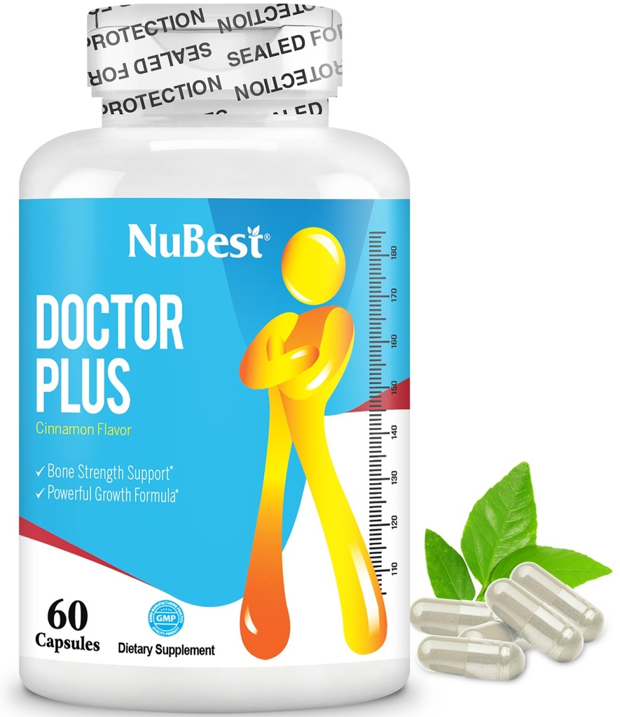NuBest Doctor Plus med calcium, D3- vitamin, vitamin K2 (MK7), Magnesiumkapsler til ben Styrke, sunde knogler, Immunitet, Calcium Max Absorption for alder 10 + 10; 60 kapsler 124; 1 måned Tilgang