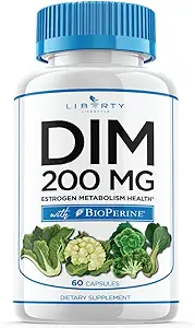 DIM supplement 200mg - DIM Diindolylmethan Plus BioPerine - Østrogen Balance, Hormon Menopause Relief, Acne Treatment, Vegan - 60 Greve