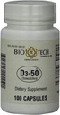 Bio- Tech Pharmacal D3- 50 50. 000 IE, 100 kapsler - All- Natural Supplement - Supports Bone, Heart Neuromuscular, & immunforsvar - No Dairy, Fish, Gluten, Peanut, Shellfish, & Soy
