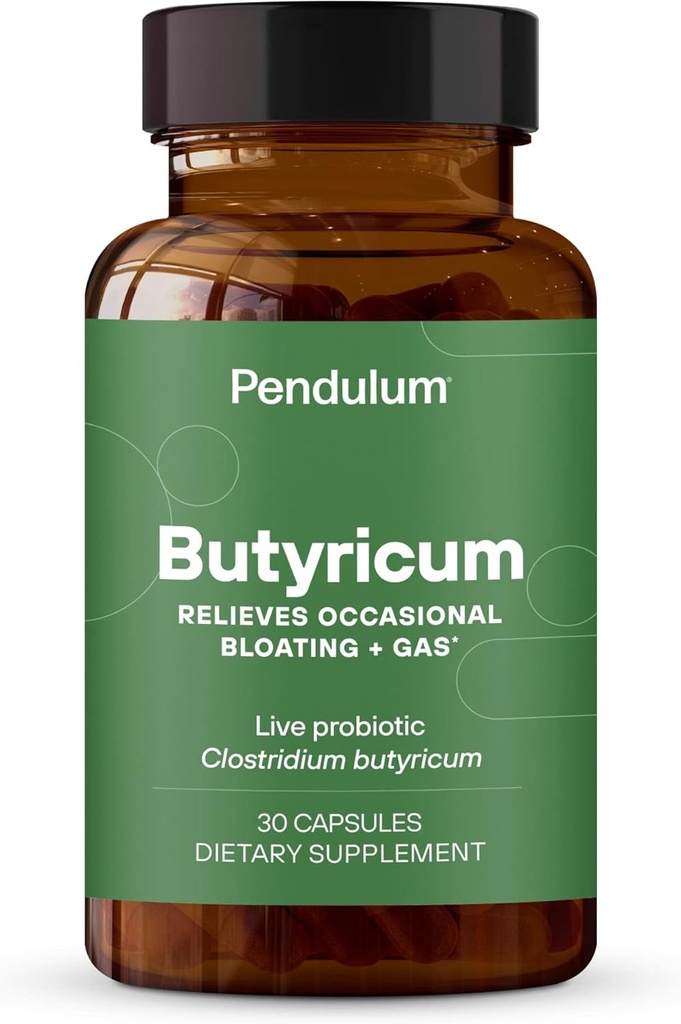 Pendulum GI reparation af 124; En Probiotika supplement og mænd - øger Butyrate, Forbedrer Gut sundhed, Relieves Lejlighedsvis GI discomfort, Bloating, & Diarré. Indeholder Clostridium Butyricum, 30 Tæl