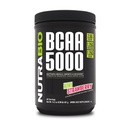 NutraBio BCAA 5000 Powder - Vegansk Gæret BCAA - Understøtter Lean Muscle Growth, Inddrivelse, Endurance - 60 Servering - Kiwi Jordbær