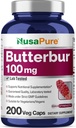 NusaPure Butterbur Extract 100mg per hætter 200 Veggie Kapsler (Non-GMO, Vegetar, Vegan)