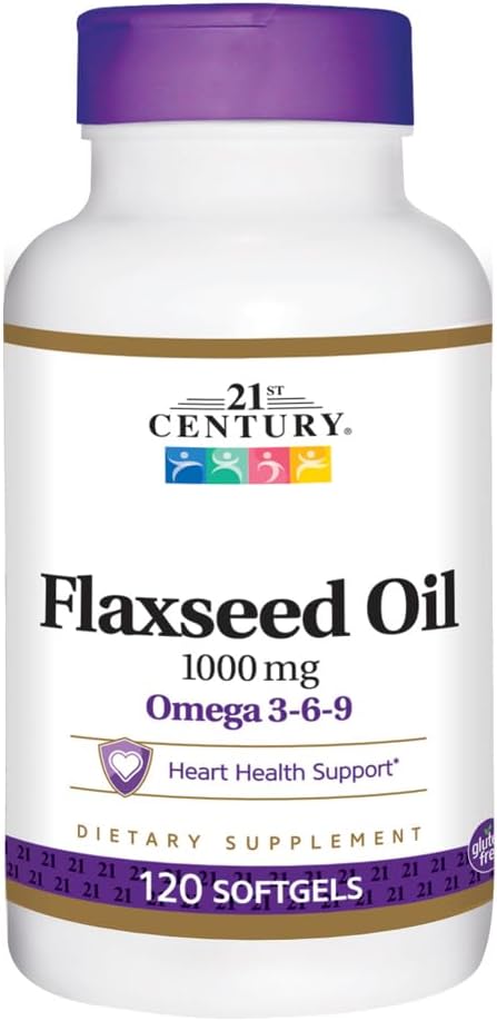 21st Century Flaxseed Oil 1000mg Softgels 120 Count (3 Pack)