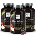NY NORDIC hår volumen gummies, 2500 mcg biotin, daglige hår vitaminer supplement til støtte hår hud & negle, Vegan, 60 greve (pakke med 3)
