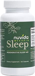 Søvn Regenerative Sleep Aid Restaured Nights med No Melatonin Beeg 124; Ashwagandha, L- Theanin, GABA, og Magnesium Glycinate Budd124; Non-Habit Danning Sleep Aid for Voksen124; 60 Capsules - 60 Count