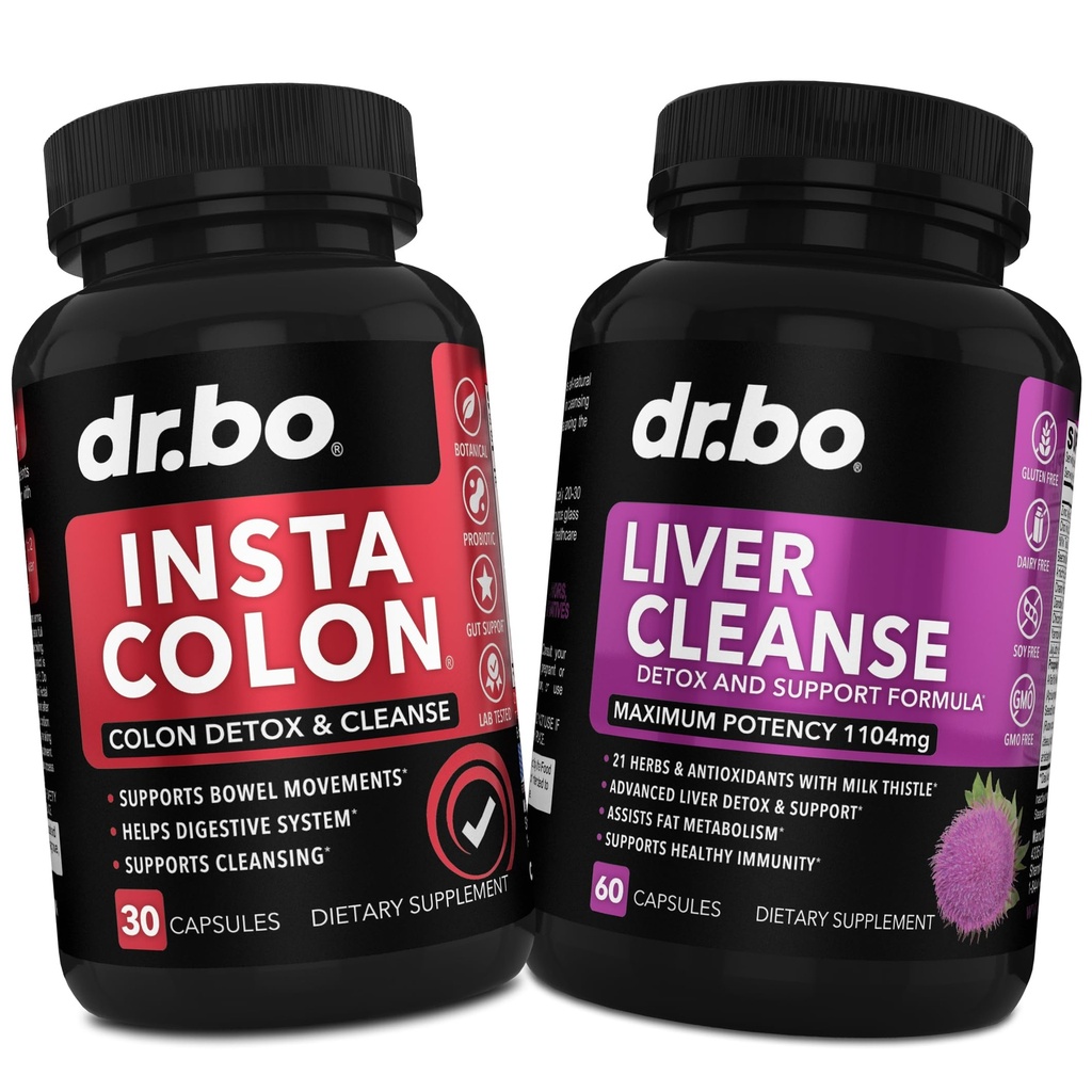 Colon Cleanser Detox & Lever Cleanse - 15 dages Colon Cleanse Pills & Lever Detox Support Milk Thistle Dandelion - tarmbevægelse Kosttilskud til Intestinal Mave Bloating Gut Body Flush
