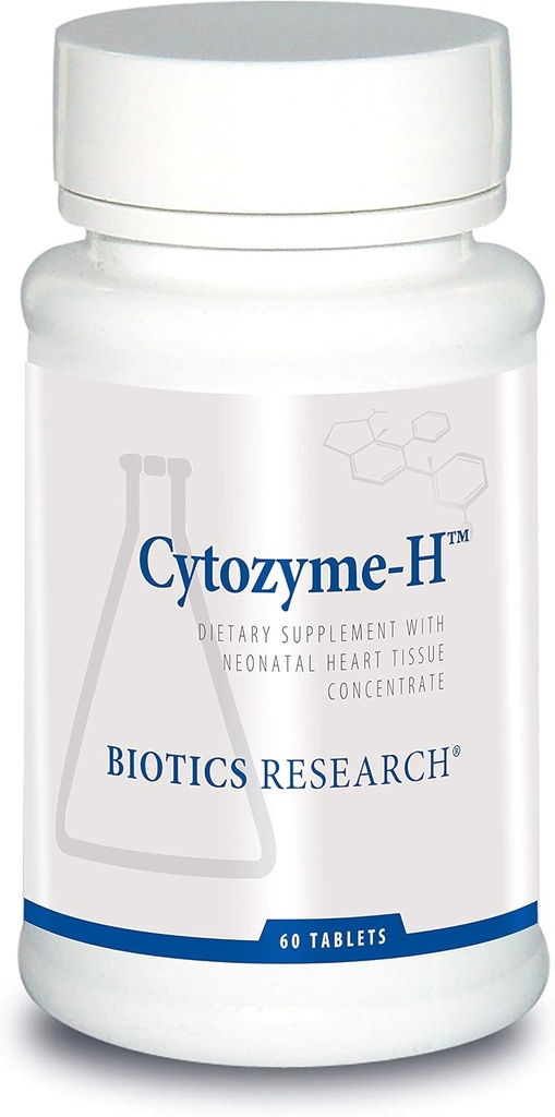 Bioteknologi forskning Cytozyme H Glandulær cardiovaskulær støtte, Bovin Heart Koncentrat, fremmer Muskulær støtte, Øger energi, Scalase, Catalase, Potent Antioxidant Aktivitet 60 tabletter
