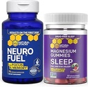 NATURLIGE STAKKER Søvn Magnesium Gummier + NeuroFuel Nootrop Bundle - Understøtter Brain Health & Sleep * - 105 stykker