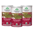 ORGANISK INDIA Psyllium Herbal Powder - Whole Husk Fiber Supplement, fordøjelsesstøtte, Vegan, Glutenfri, USDA Certificeret Organic, Non- GMO, Opløselig & Uopløselig Fiber Kilde - 12 oz (Pack of 3)