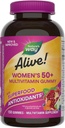 Naturen er i live! Kvinder 50 + Daglige Gummy Multivitaminer, Kvinder Kosttilskud, Understøtter sundt hjerte, hjerne & knogler, * B- Vitaminer, Blandede Berry Flavored, 150 Gummies (Packaging May Vary)