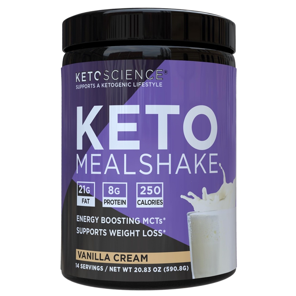 Keto Science Ketogen Meal Shake Vanilla Kosttilskud, rig på MCT og protein, pakket med kollagen, vitaminer og mineraler, Keto og Paleo Friendly, Vægttab, (14 portioner), 20.49 Oz