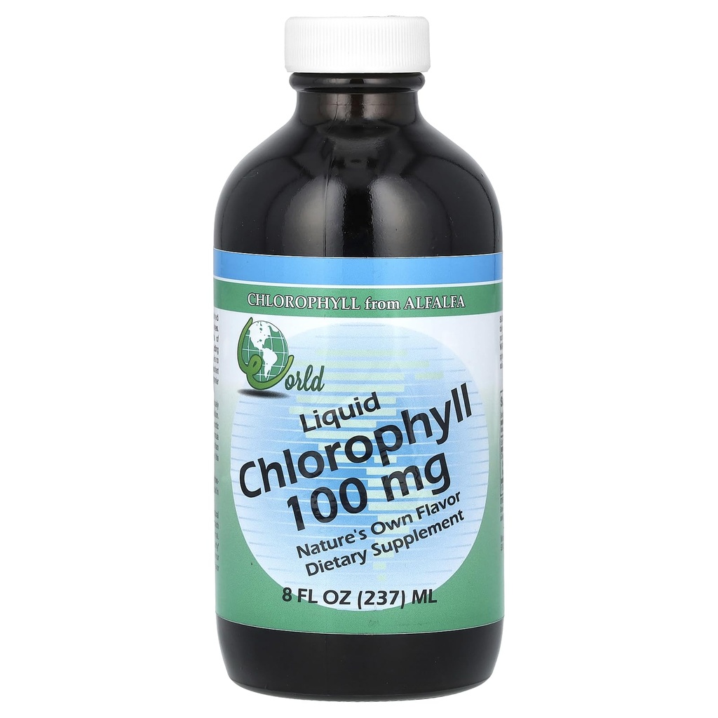 World Organic - Chlorophyll Flydende 100mg, 8 oz væske