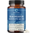 Magnesium Glycinat 500 mg 1 125; Chelat til høj Absorption 124; Muskelrelaksering, Bones, Heart, Nerve, Sleep & Calm Support for Women & Men 1 125; Magnesium Chelate Supplement & Bisglycinate Complex 124; 60ct
