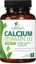 Calcium Supplement 1200 mg - med vitamin D3 for bedste absorption - understøtter immunforsvar, knogler og tænder - naturens calciumcarbonat + 1600 IE D3 - flaske i USA til kvinder og mænd - 60 tabletter