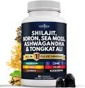 NEW AGE Shilajit Supplement med Sea Moss, Ashwagandha, Tongkat Ali, Boron, Magnesium - Fulvic syre kapsler til mænd - 90 Greve