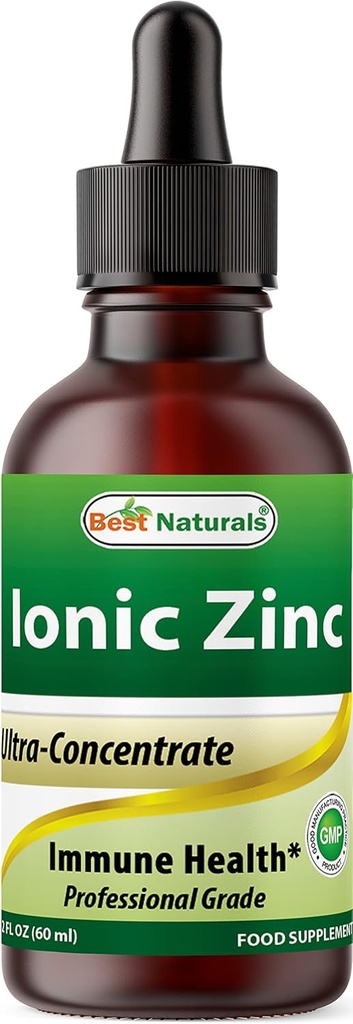 Bedste Naturals Ionic Liquid Zink - immunforsvar - høj biotilgængelighed - glasflasker 2 OZ (60ml)