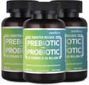 Zentastic Probiotika & Prebiotika Supplement - 50 Millioner CFU - for mænd og kvinders immunforsvar & fordøjelsessygdomme - 16 Stammer - Hylde Stabil - 180 Forsinkede Release Veggie kapsler