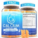 Calcium Gummies 600mg - Calcium supplement til kvinder, Ocean Algae Calciumcarbonat 124; vitamin D3, K2, Magnesiumcarbonat 124; for ben Styrke, Muskel & Immnue