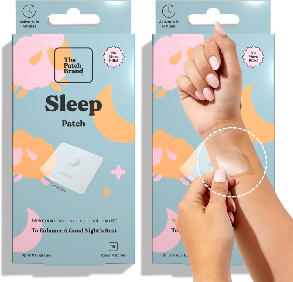 The Patch Brand Sleep Patches Note 124; Support Restful Sleep with Melatonin, Valerian Root & B6 Budd124; Alle naturlige vitaminer & Mineral Patch Plant baseret og Cruelty Free Water Resistent Patches that last All Night