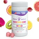 Magnesium Citrate Gummies - sukkerfri, Vegansk og ikke-GMO for bedre søvn og afslapning - Ingen sukkeralkohol - Magnesiumtillæg til voksne, teenagere og børn - Tropiske frugter - 240 tykkere