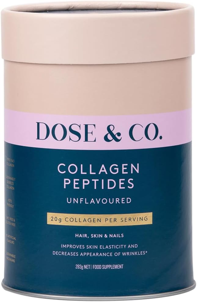 DOSE & CO. Pure collagen peptider til hår, hud & negle, unflavored - 10oz pulver supplement