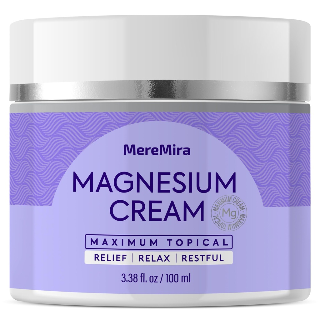 Magnesium Cream til søvn & muskellindring: Aktuel nat opkalkning og dyb afslapning Lotion - Restless Cramps Leg & fælles pleje Lotion - Lavendel 3.38 Fl. Oz.