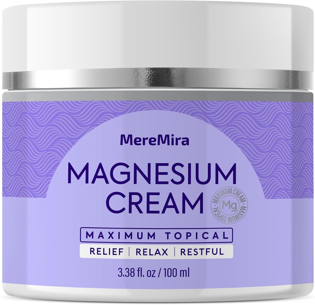 Magnesium Cream til søvn & muskellindring: Aktuel nat opkalkning og dyb afslapning Lotion - Restless Cramps Leg & fælles pleje Lotion - Lavendel 3.38 Fl. Oz.