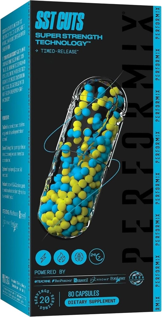 PERFORMIX SST udskæringer Super Strength Technology - Energi, Focus & Mood - Nootrop, Koffein, Zychrome & Teacrine - Pre Workout Supplement for mænd og kvinder - 80 Servering