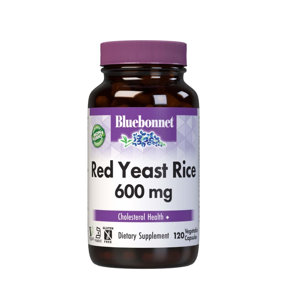 Bluebonnet Nutrition Red Yeast Rice 600 mg, Heart Health *, Non- GMO, Vegan, Kosher Certified, Gluten- Free, Soy- Free, Dairy- Free, 120 Vegetabilske kapsler, 120 Servere