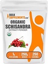 BulkSupplements.com Organic Schisandra Extract Powder - Schisandra Supplement, from Schisandra Berries, Herbal Supplement - Gluten Free - 1g per Serving, 250g (8,8 oz) (Pack of 1)