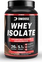 DMoose Whey Isolate Protein Powder I 26 g Protein I 5.1g BCAAS I Gluten Free I Hjælper med at opretholde muskelmasse & nedsat inddrivelse tid I Chocolate & Vanilla I 30 Servere