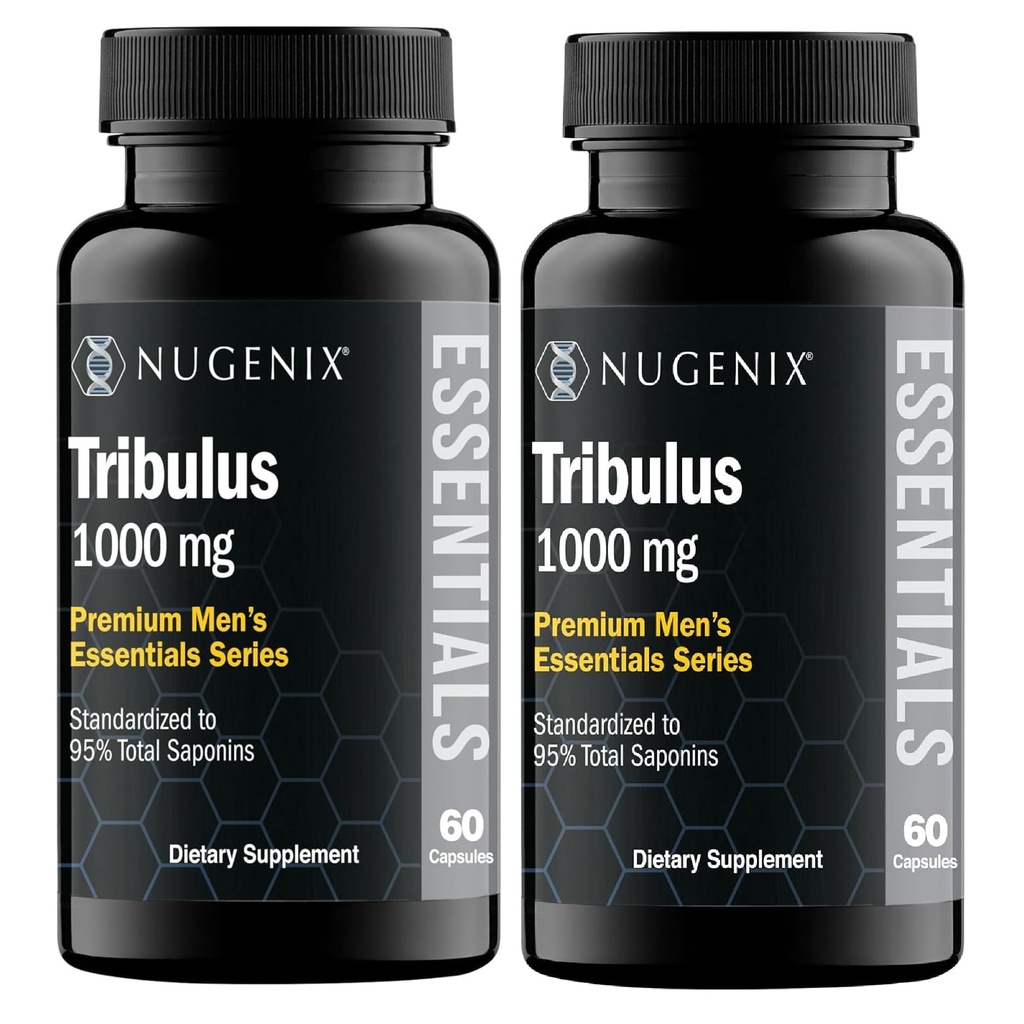 Nugenix Essentials Tribulus Terrestris til mænd Extract - 95% Total Saponiner, 1000 mg høj potens, Ekstra styrke, 120 Greve