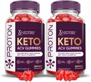Justified Laboratories (2 Pack Proton Protein Keto ACV Gummies Advanced Formel 1000MG Proton Boost Formuleret med Pomegranate Beet Juice Powder B12 Vegan Non GMO 120 Gummys
