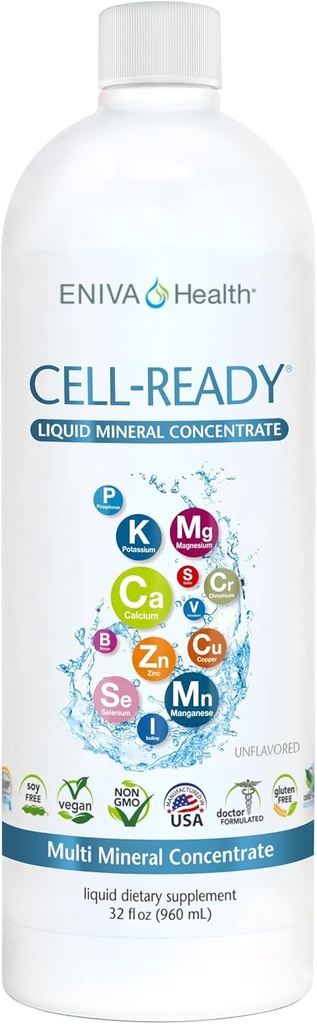 Flydende Ionic Multi Mineral Supplement (32oz) Læge Formuleret. - Unflavored - Nul kalorier. Zero Sugar. Keto Friendly. af Eniva Health.
