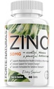 Zink 50mg, (60 tabletter), specielt formuleret til sensitiv mave, immunstøtte, hud & hår, Vegansk Zink supplement, Non- GMO Made in USA