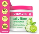 Belli Welli Fiber tillæg for kvinder & mænd - Premium Daily Fiber Powder fra Organic Acacia med Tilføjet Collagen, Electrolytes & Probiotics - Ingen Bloat, Forstoppelse & Gut Health Support (Cuckumber)