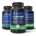 L Theanin 200mg, Magnesium, 5- HTP & Melatonin - All- in-1 L- Theanin Supplement for Stress Relief, Focus & Cognition, Sleep - 60 kapsler