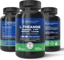 L Theanine 200mg, Magnesium, 5-HTP & Melatonin – All-in-1 L-Theanine Supplement for Stress Relief, Focus & Cognition, Sleep - 60 Capsules