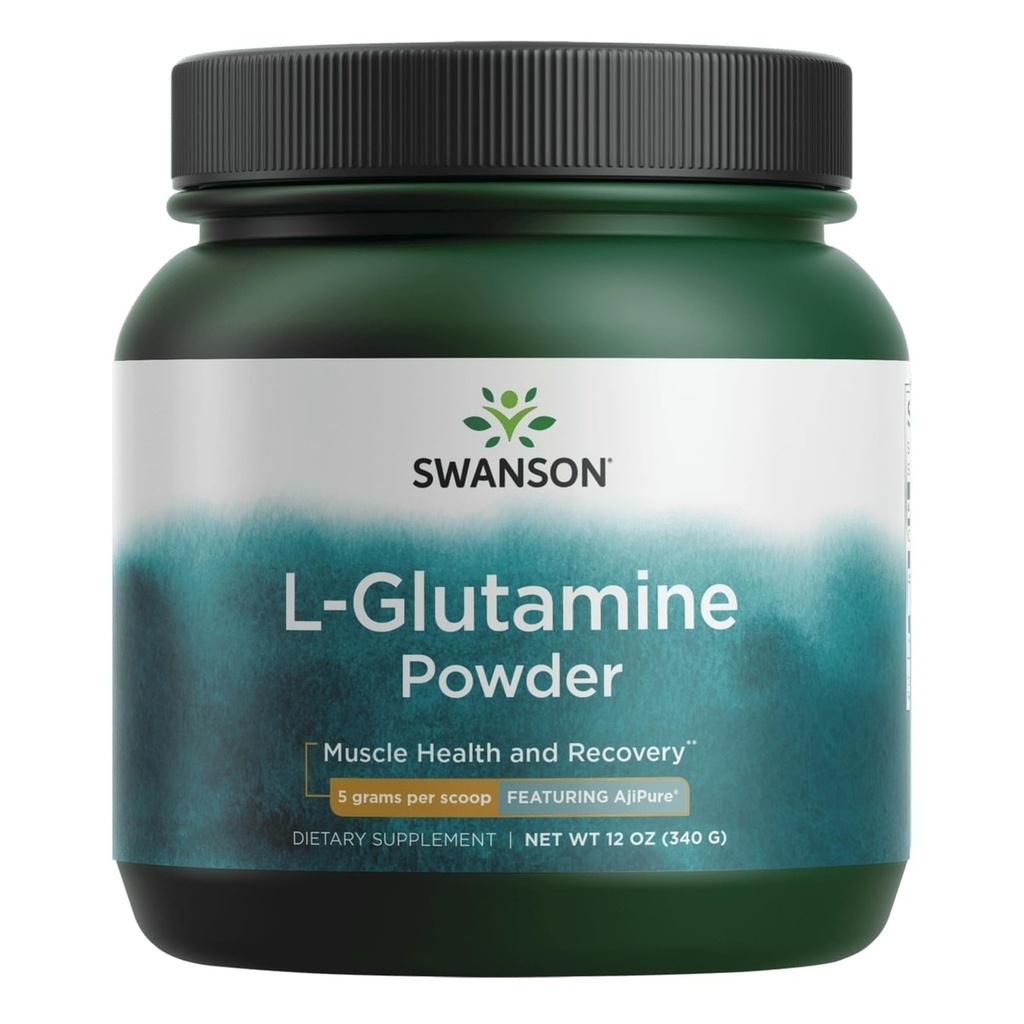 Swanson Amino Acid Ajipure L- Glutamin Powder 12 Ounce (340 g) Pwdr