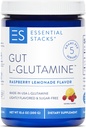Essential Stacks Gut L- Glutaminpulver - Eksklusivt Lavet i USA - Pure L Glutaminpulver til Gut Sundhed (50 Servere, Raspberry Lemonade)