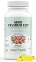 Maxi- Health Aften Primrose og Hør Frø Oil Softgels - Vegan Omega 3 6 9 Kosher Certified, Organic Aften Primrose Oil Softgels, 180 Count