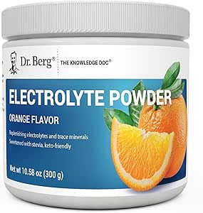 Dr. Berg Zero Sugar Hydration Keto Electrolyte Powder - Forbedret w / 1000 mg kalium & Real Pink Himalayan salt (IKKE bordsalt) - Orange Flavor Hydration Drink Mix Supplement - 50 Servering