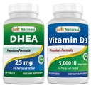 Best Naturals Dhea 25mg & Vitamin D3 5000 I