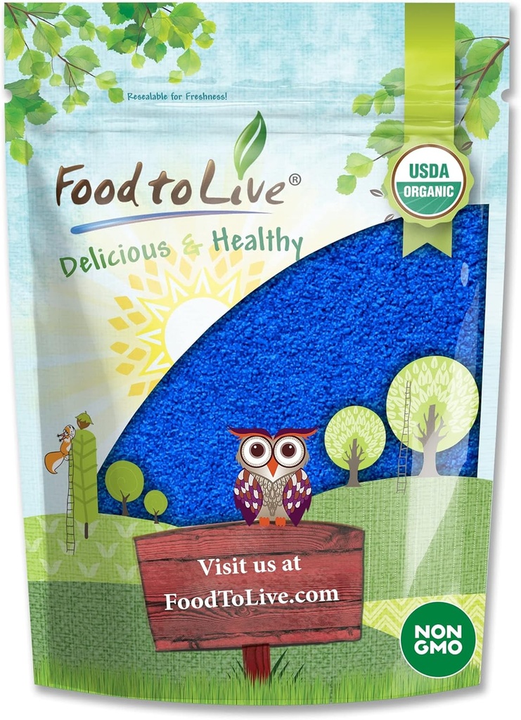 Fødevarer til levende økologisk blå Spirulina pulver, 2 Ounces - Non- GMO, Pure Raw Blue- Green Algae Extract, Vegan, Non- bestrålet, Great for Juices, Smoothies, Shakes, Drinks, og fødevarer farve