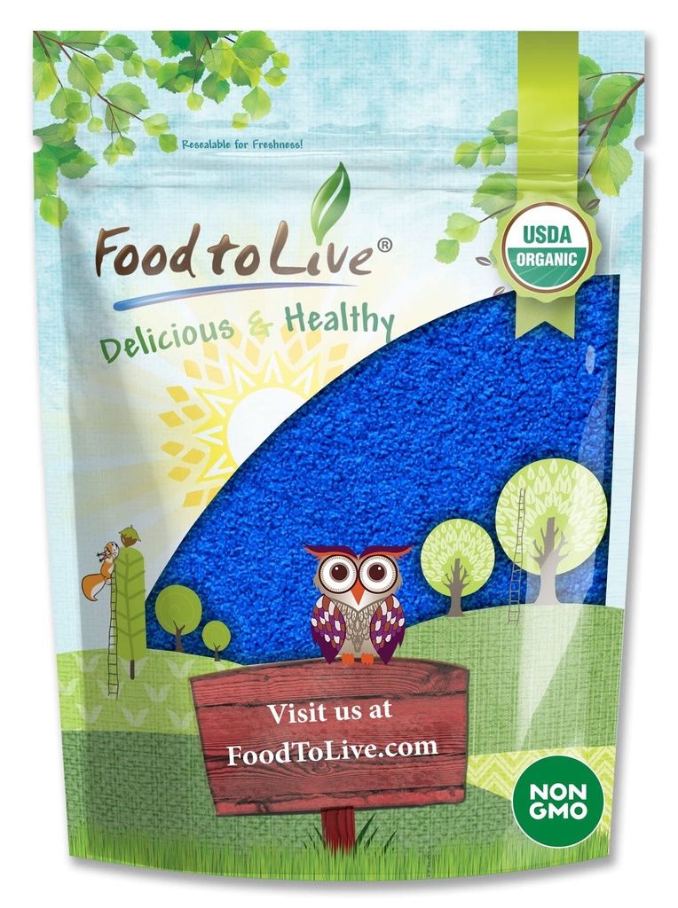 Fødevarer til levende økologisk blå Spirulina pulver, 2 Ounces - Non- GMO, Pure Raw Blue- Green Algae Extract, Vegan, Non- bestrålet, Great for Juices, Smoothies, Shakes, Drinks, og fødevarer farve