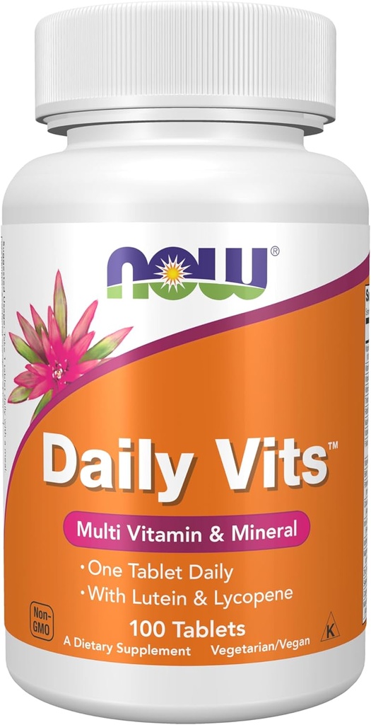 Now Foods Supplements, Daily Vits ™, One Tablet Daily med Lutein & Lycopene, 100 tabletter