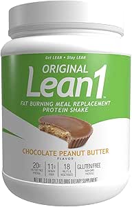 Lean1 Meal Replacement Protein Powder, Chocolate Peanut Butter Flavor, 15-Serving Tub.