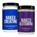 Nøgen Pure Mikronized Creatine Monohydrat 100 Servere + 200 Servere Pure L- Glutamin Bundle: Vegan, Non- GMO, Gluten Free. Minimere muskelfordeling og forbedre proteinsyntesen. Intet Kunstigt